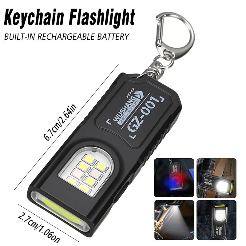 Powerful Mini Security flashing work light warning light strong light mini portable outdoor maintenance emergency EDC flashlight