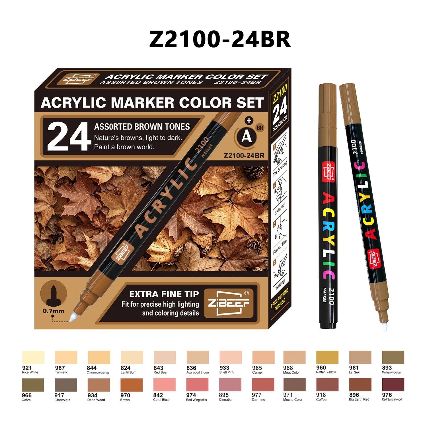 Extra Fine Tip Acrylic Paint Pens 24 Colors Assorted Tone Set High Gloss Markers for Ceramic Glass Wood Canvas DIY Painting