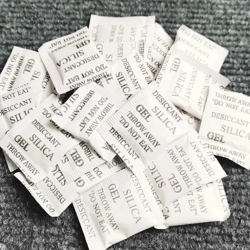 50 Packs 5g Non Toxic Nonwovens Silica Gel Desiccant Damp Kitchen Room Living Moisture Dehumidifier Absorber Bag