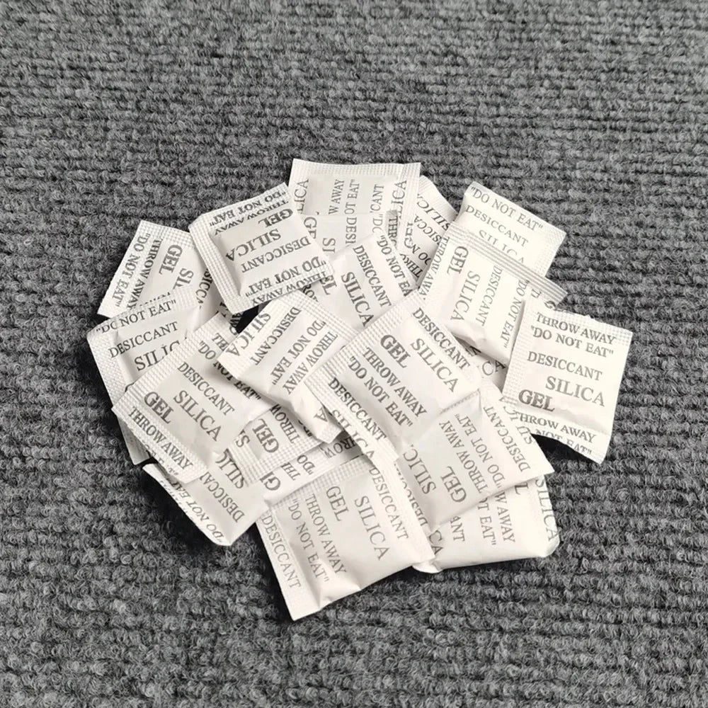 50 Packs 5g Non Toxic Nonwovens Silica Gel Desiccant Damp Kitchen Room Living Moisture Dehumidifier Absorber Bag