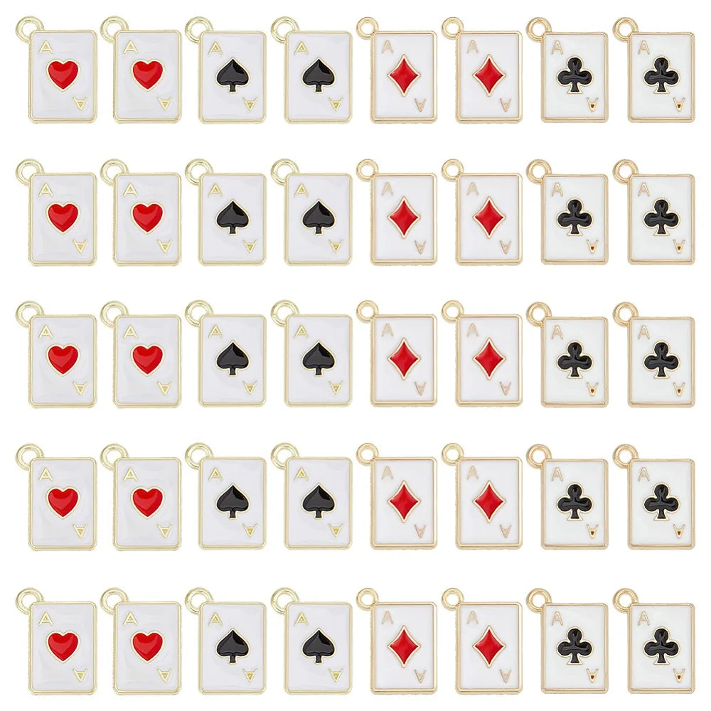 Playing Card Enamel Charms – 40 Pack