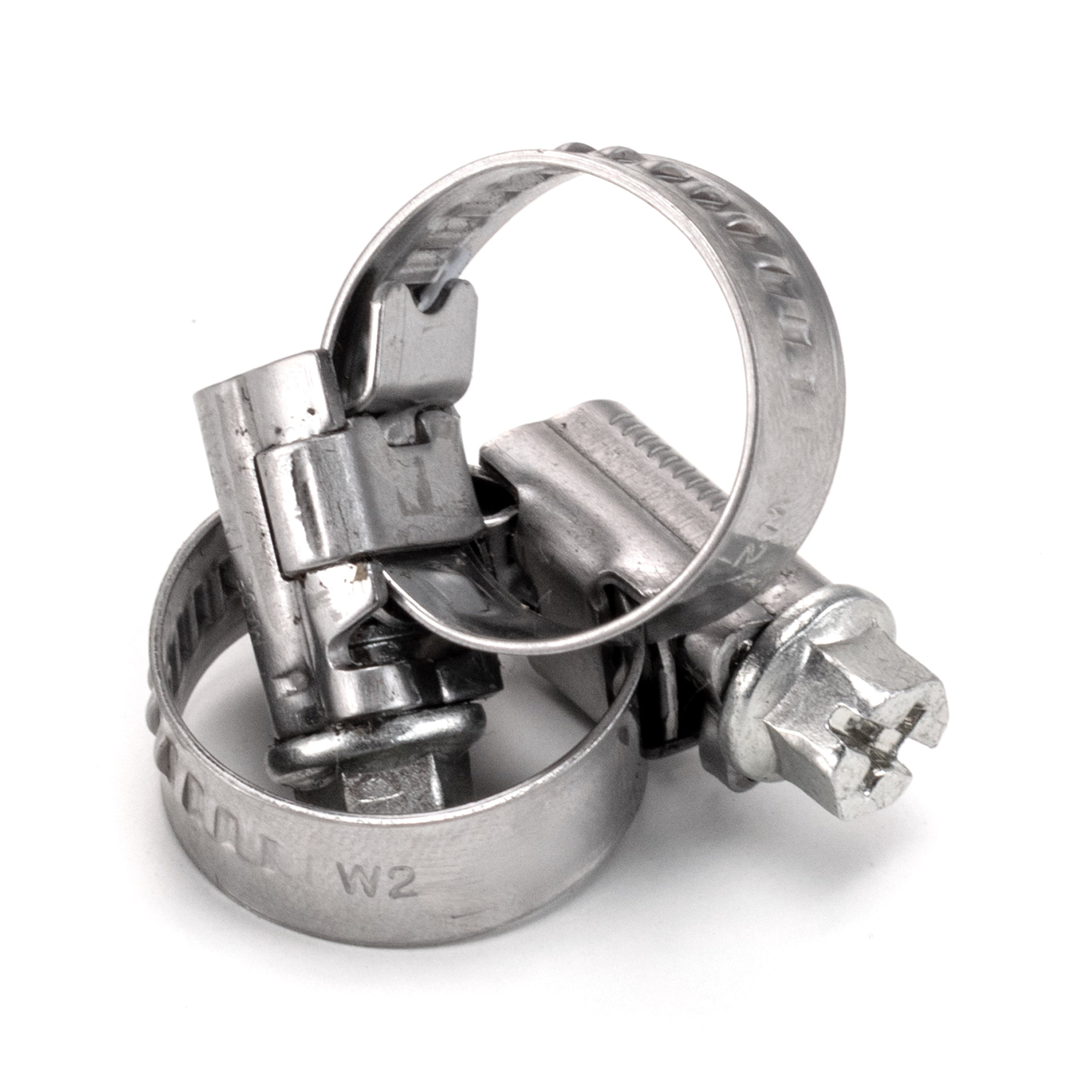 W2 Stainless Steel Hose Clips, 8mm - 12mm