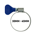 W2 Stainless Steel Butterfly Grip Hose Clips, 30mm-45mm