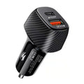 PD20W USB-C & QC3.0 Dual Port Fast Car Charger-Compact 2-Port Vehicle Charging Adapter