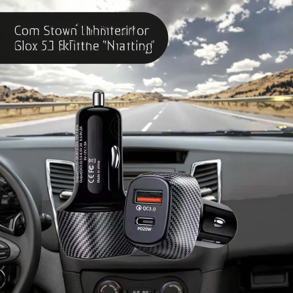 PD20W USB-C & QC3.0 Dual Port Fast Car Charger-Compact 2-Port Vehicle Charging Adapter