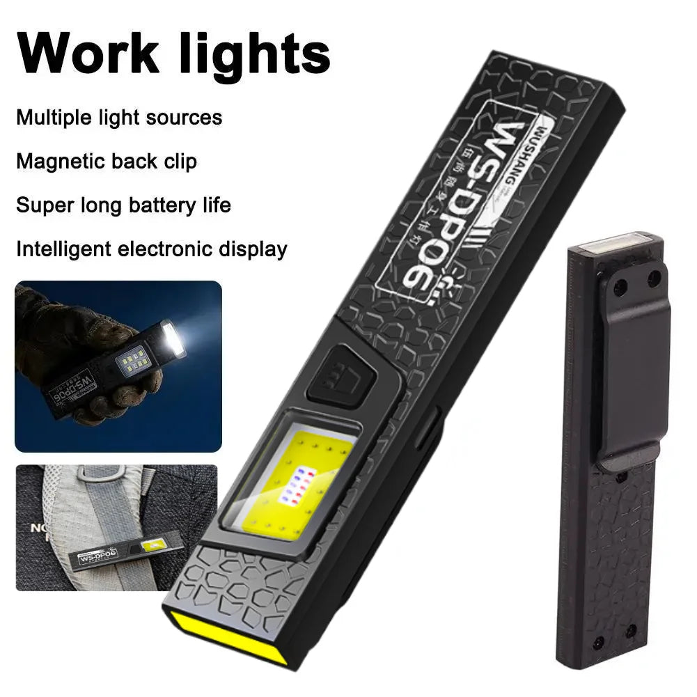 Powerful Mini Security flashing work light warning light strong light mini portable outdoor maintenance emergency EDC flashlight