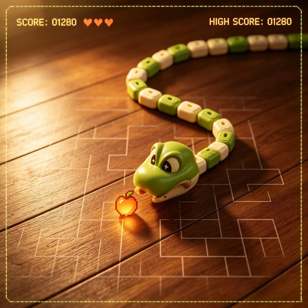 Two Players Competitive Remote Control Magnetic Greedy Snake Car Interactive Magnetic Attachment Battle Toy Holiday Present