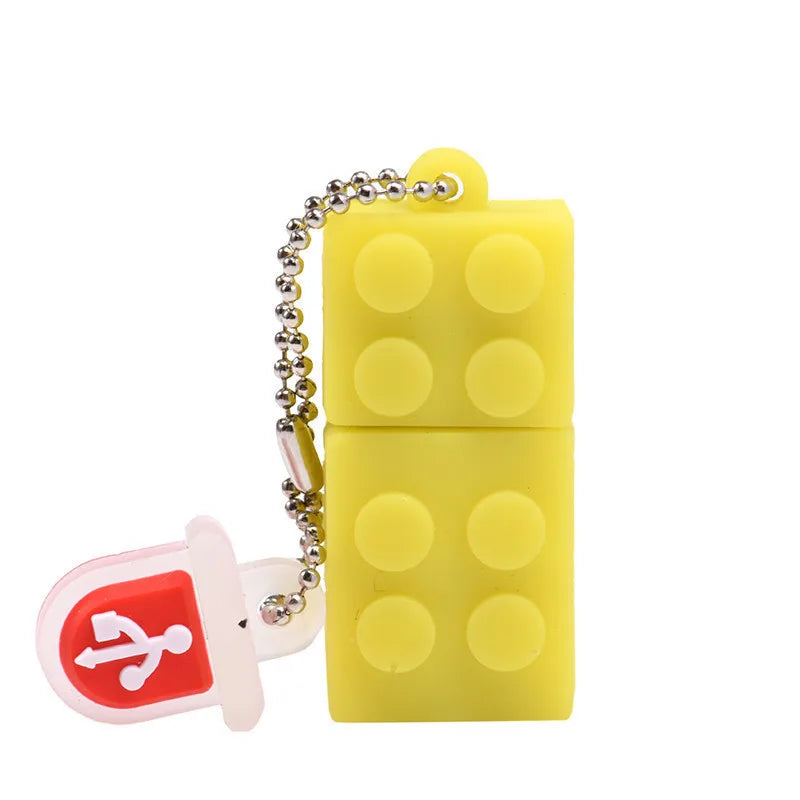 Toy Brick Flash Drive USB Flash Drive 64GB Silica gel Building Block Pendrive Gift 32GB Pen Drive Real Capacity  building block