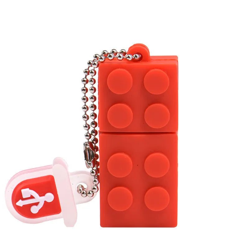 Toy Brick Flash Drive USB Flash Drive 64GB Silica gel Building Block Pendrive Gift 32GB Pen Drive Real Capacity  building block
