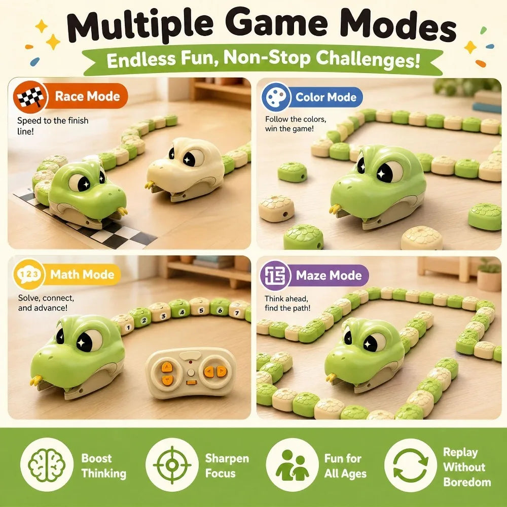 Two Players Competitive Remote Control Magnetic Greedy Snake Car Interactive Magnetic Attachment Battle Toy Holiday Present