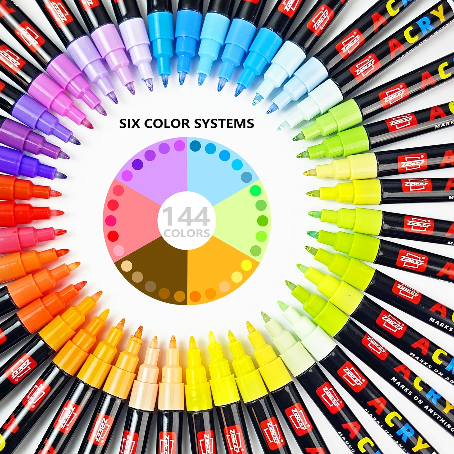 Extra Fine Tip Acrylic Paint Pens 24 Colors Assorted Tone Set High Gloss Markers for Ceramic Glass Wood Canvas DIY Painting